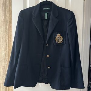 Lauren Ralph Lauren Navy Blazer with Gold Crest